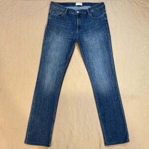 Dish-Denim Womens Straight + Narrow‎ Medium Wash Blue Jeans Stretch Sz 32 x 32